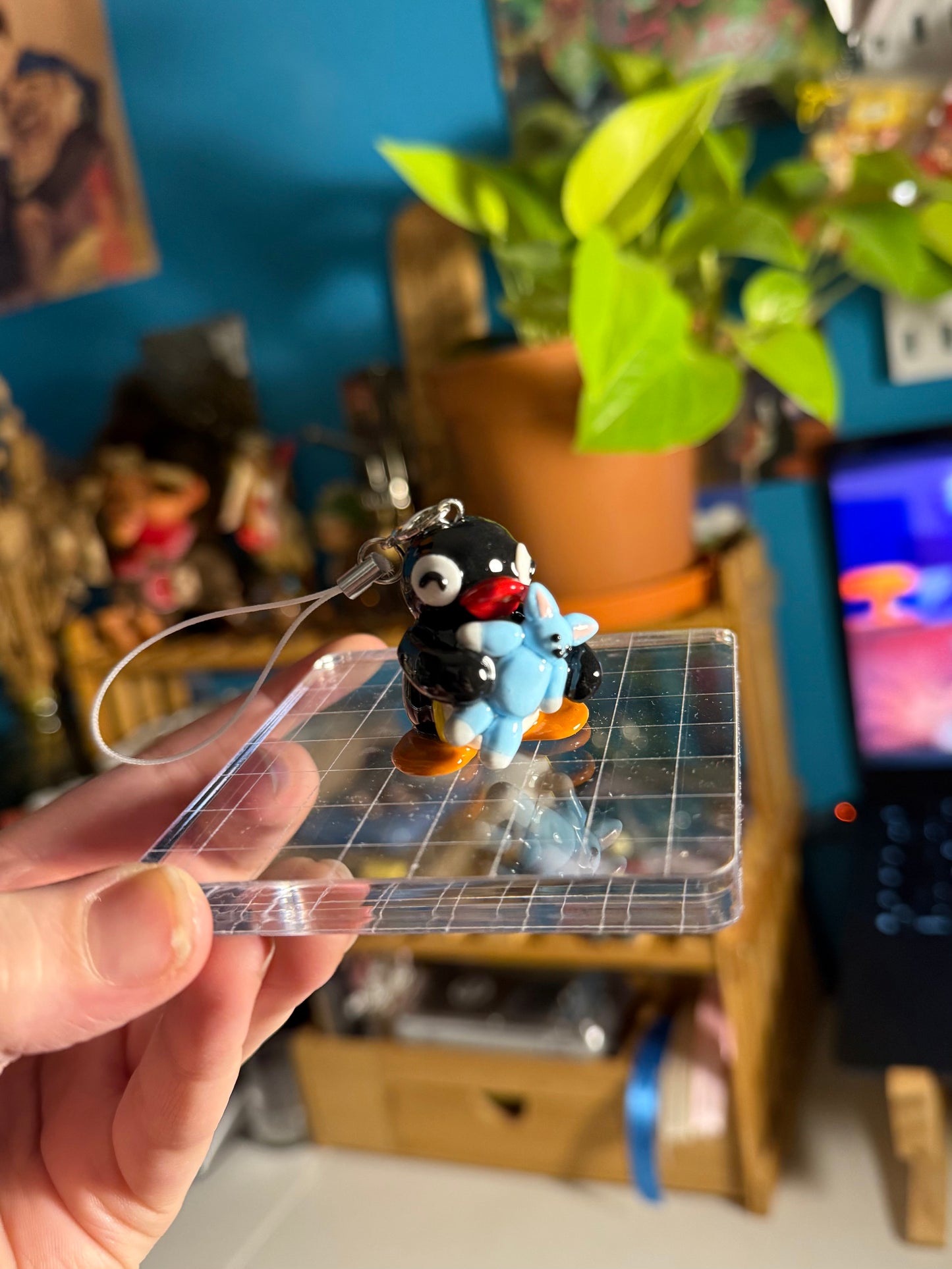 pingu teddy phone charm