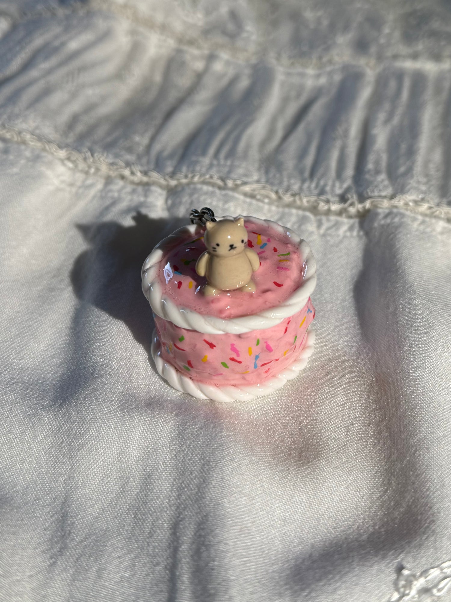 birthday cake keychain