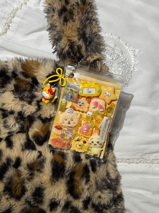 yellow trinket pouch keychain