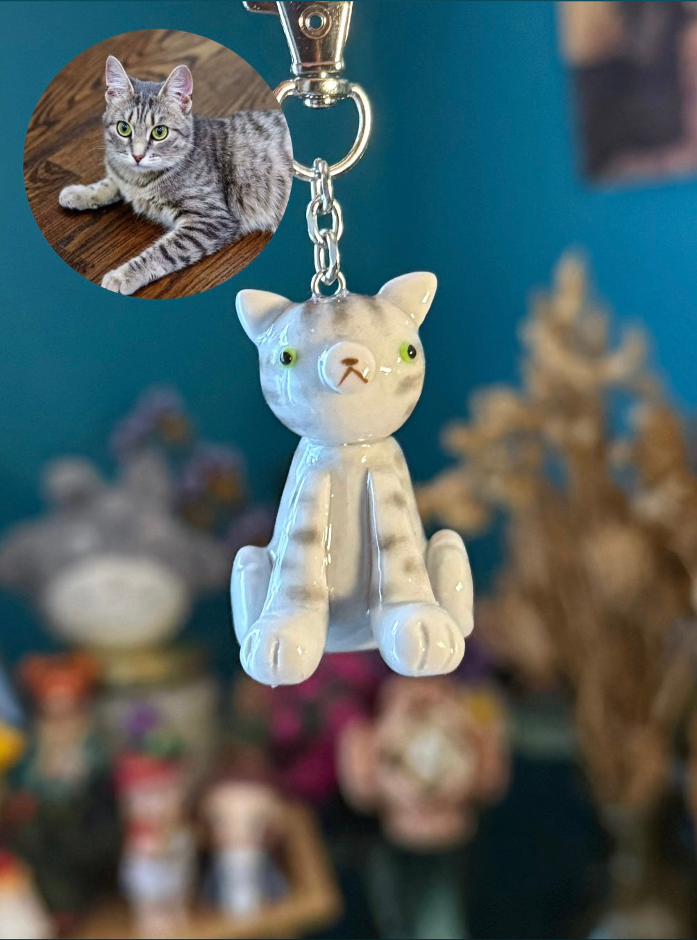 custom pet cat keychain