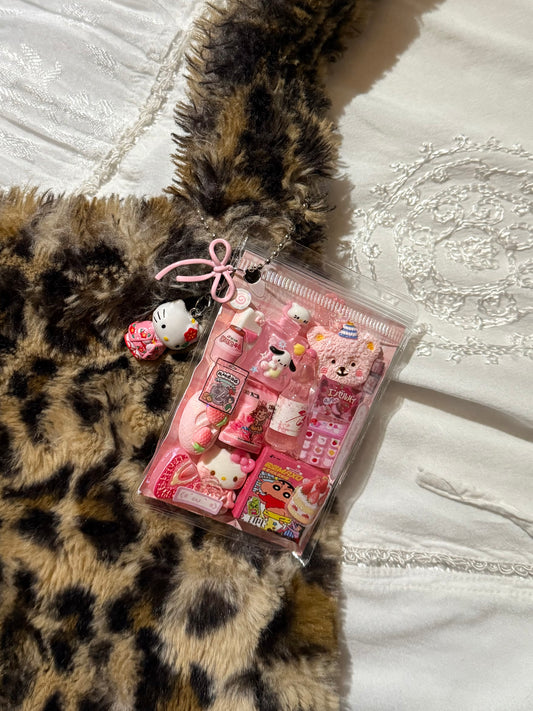 pink trinket pouch keychain