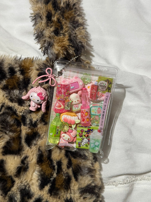 strawberry matcha trinket pouch keychain