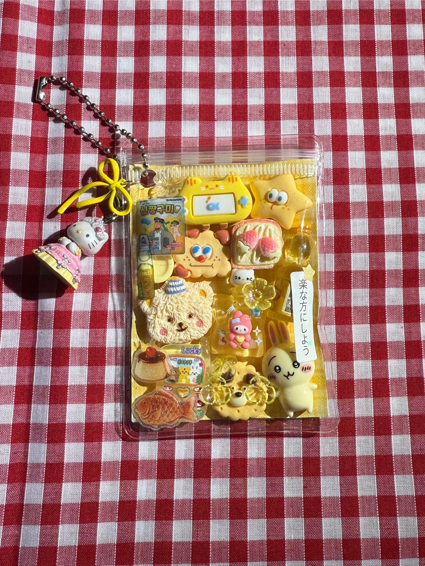cute kawaii trinket pouch keychain hello kitty bear console star miniature food soda keychain pudding chiikawa charm